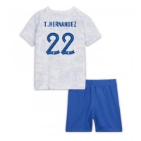 Fotbalové Dres Francie Theo Hernandez #22 Dětské Venkovní MS 2022 Krátký Rukáv (+ trenýrky)
